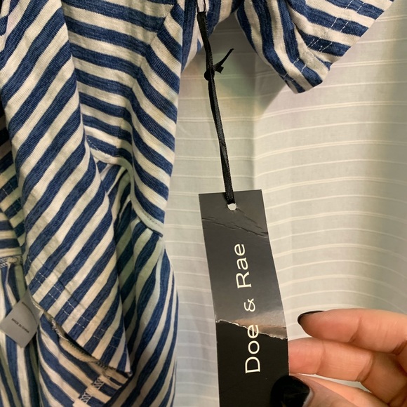 NWT Large Doe & Rae denim blue striped cardigan - Picture 4 of 8